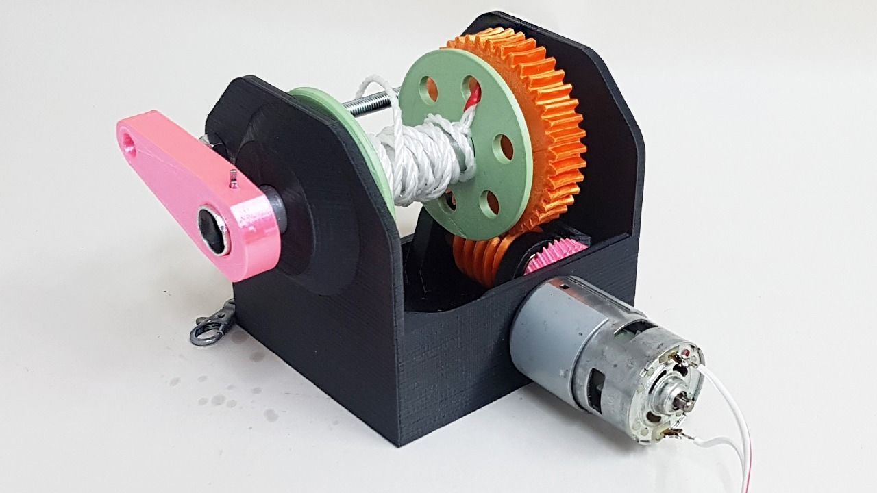3D printed high torque gearbox Worm gearbox Electric hoist 3D model
