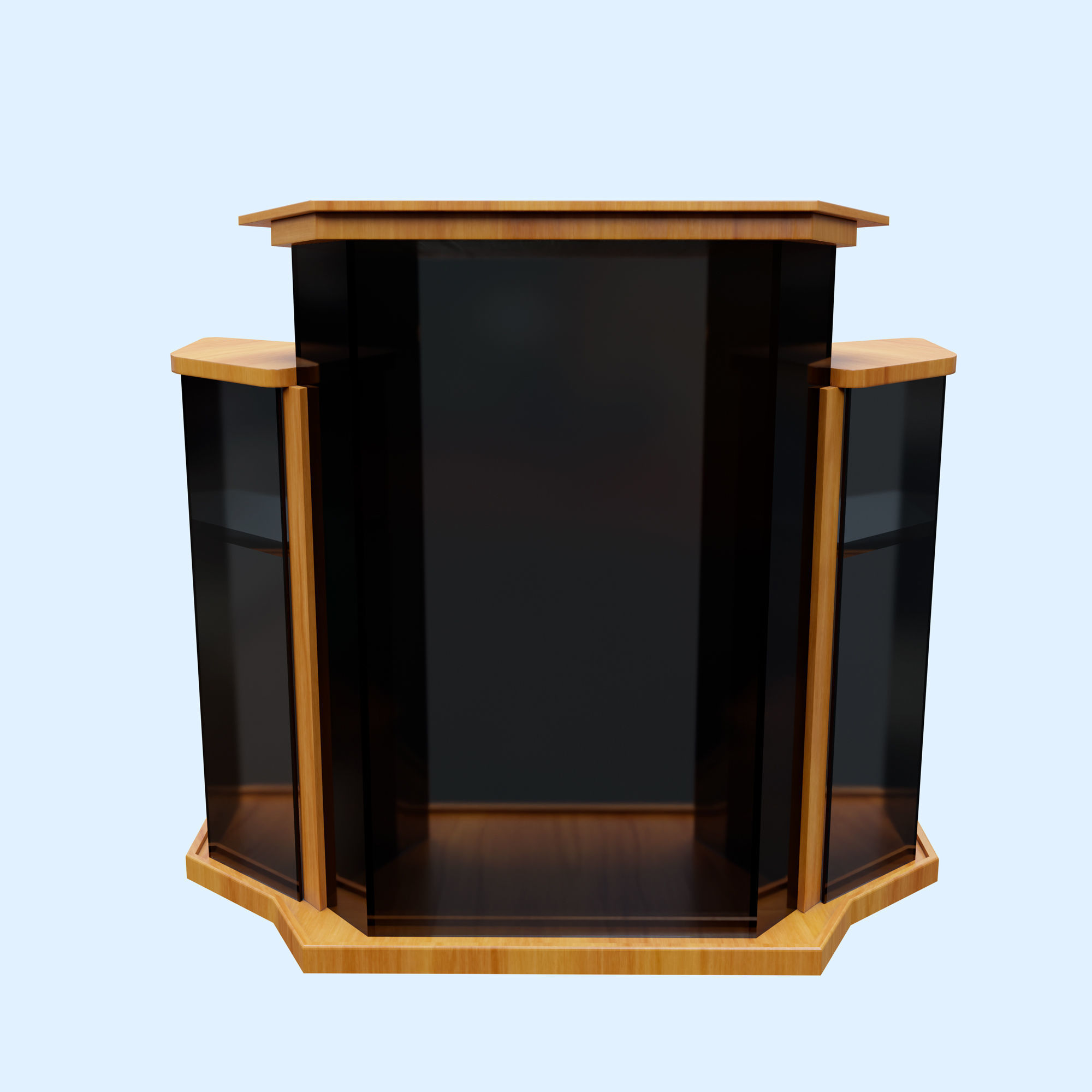 3D model Wood and glass pulpit with support VR / AR / low-poly | CGTrader
