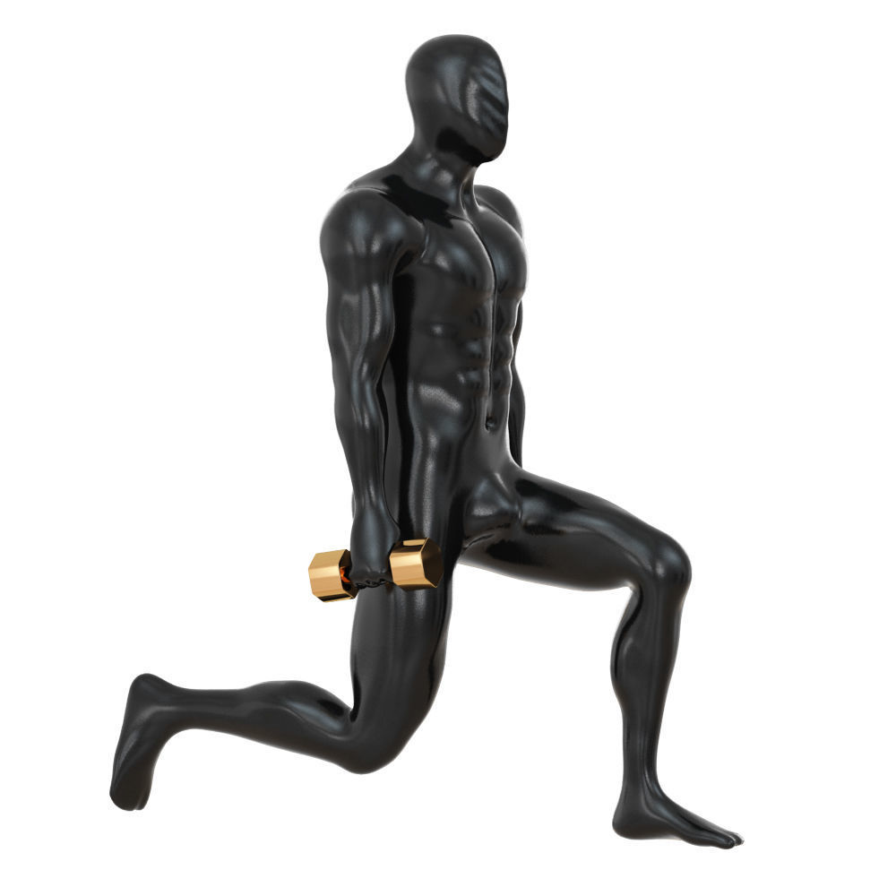 Fitness mannequin training with dumbbells 142