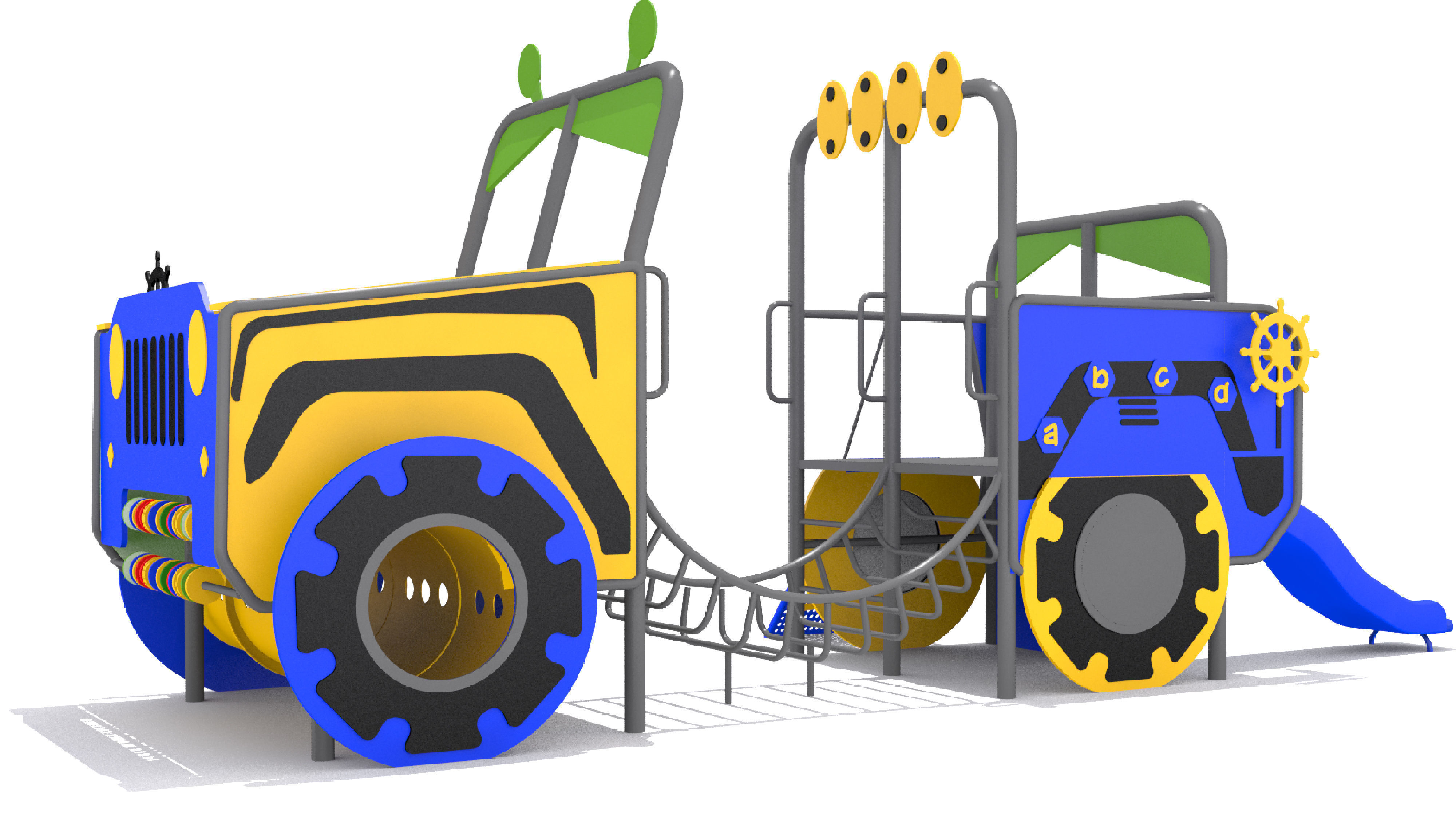 Playground Jeep Vehicle Playset 3D model animated rigged CGTrader