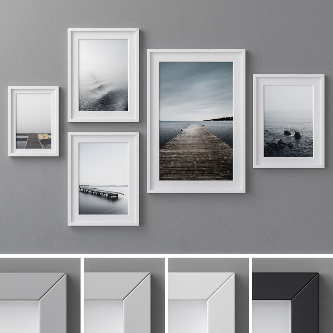 Photo Frames Set 153 3D model MAX FBX