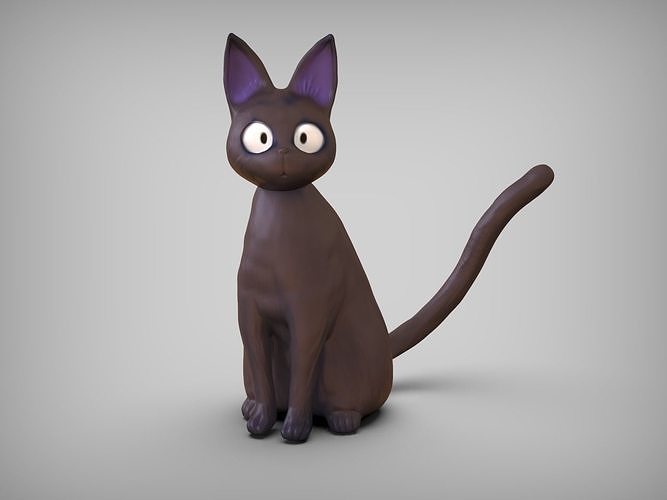Black cat Jiji 3D model 3D printable | CGTrader