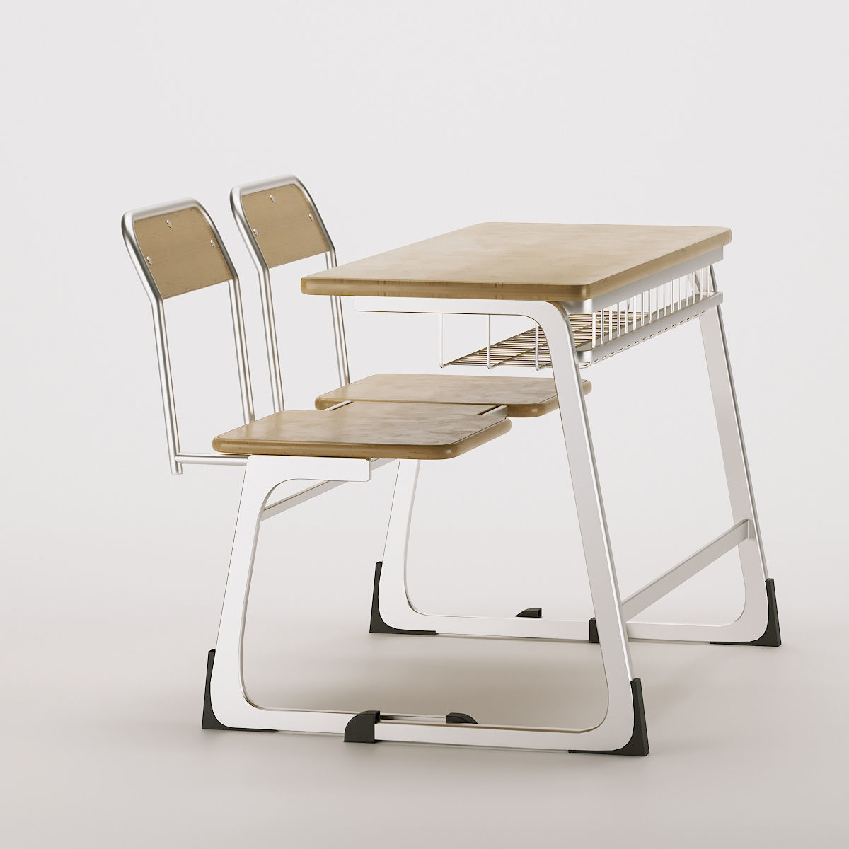 School Desk and Chair 3D model 3D model CGTrader