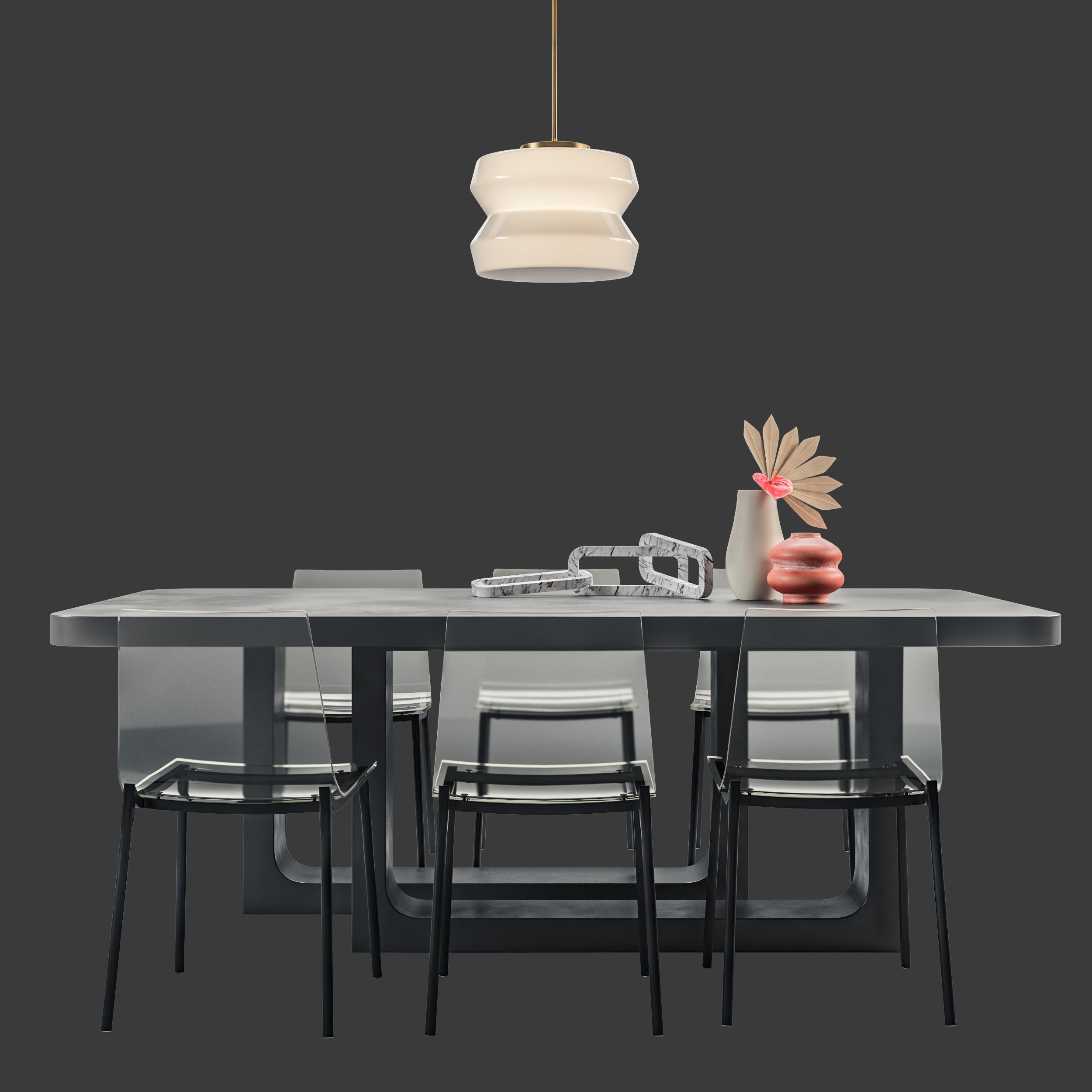 Modern dining set CB2 3D model CGTrader