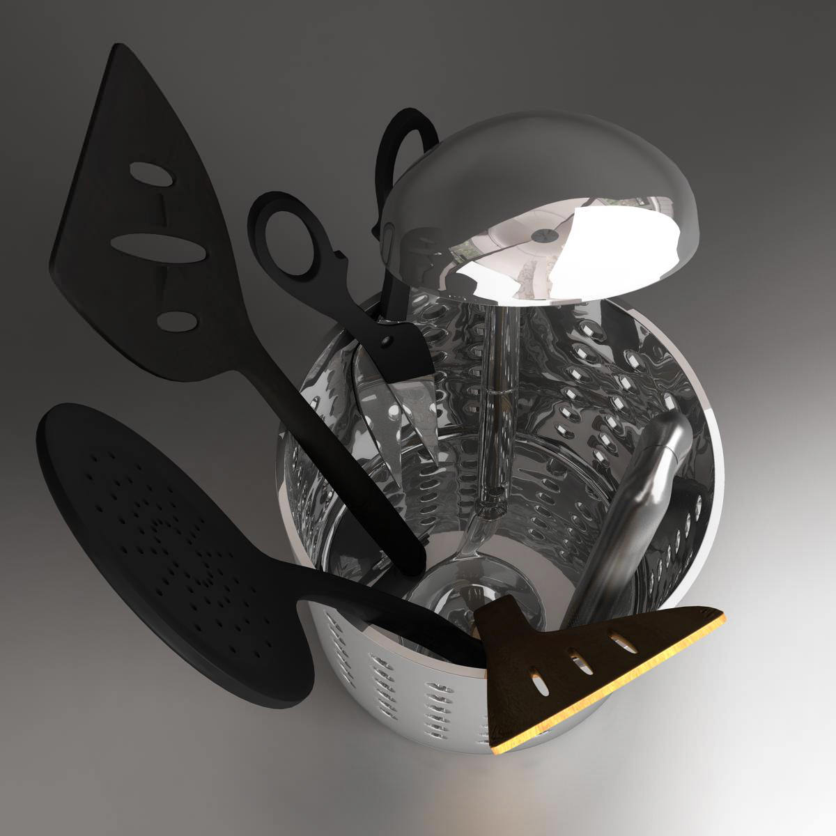 Kitchen utensils kit 3D model CGTrader