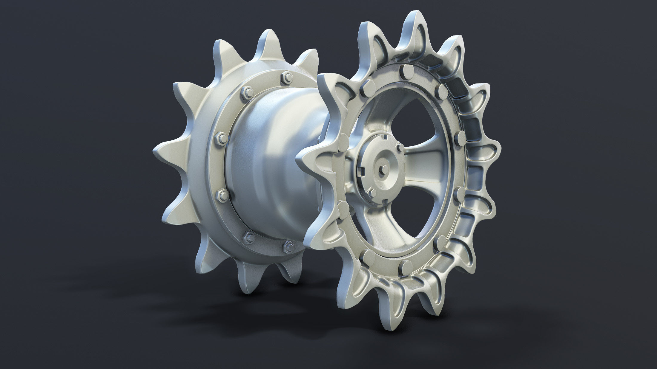 3D model T-55 Tank Wheels Set VR / AR / low-poly | CGTrader