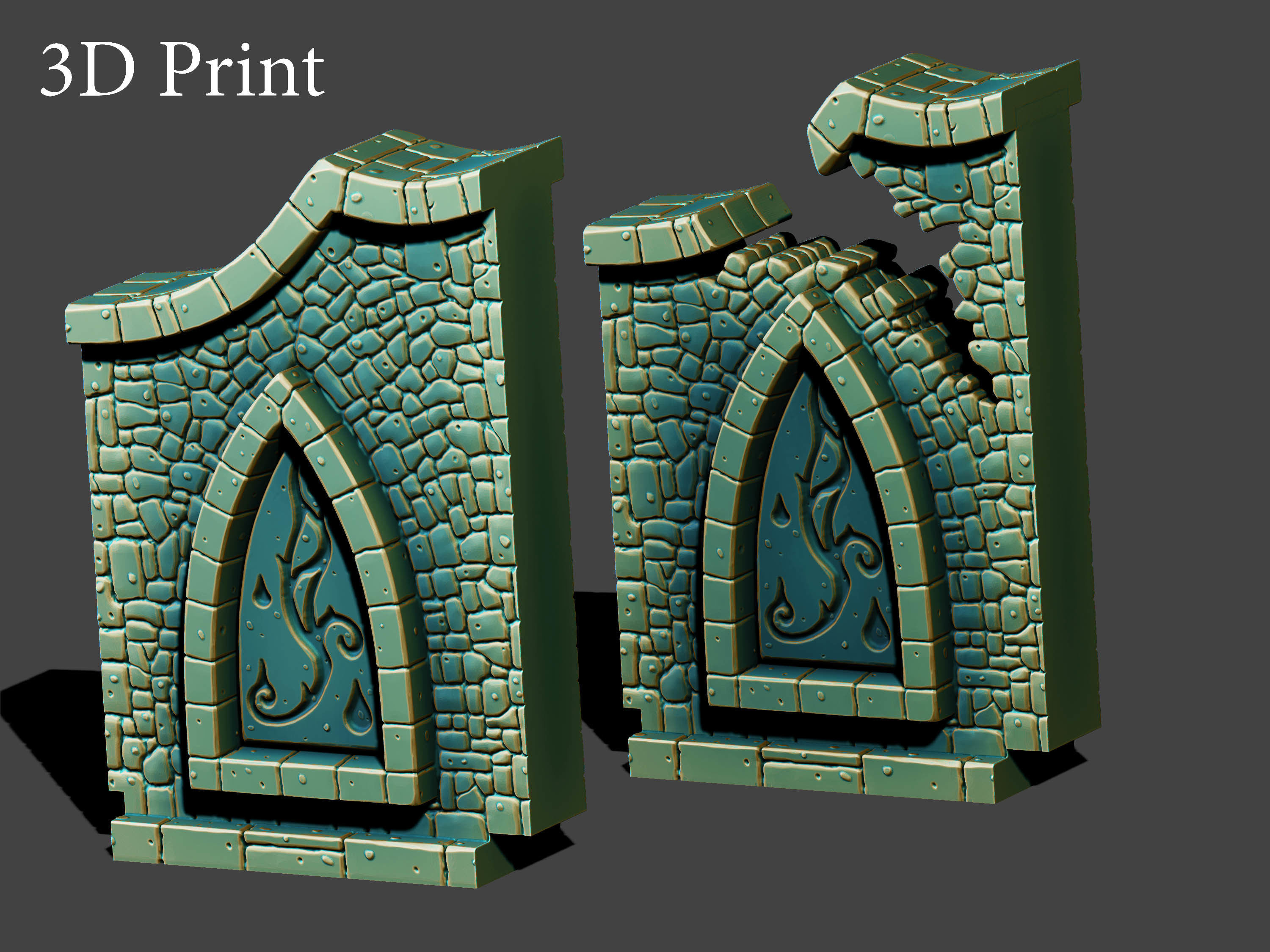 Fantasy wall 1 3d print 3D model 3D printable | CGTrader