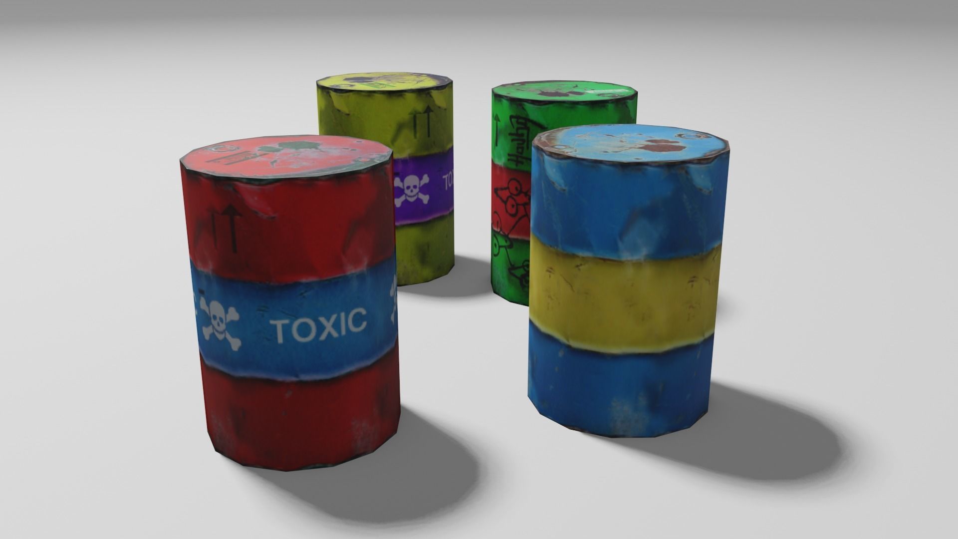 3D model Four Barrels VR / AR / low-poly | CGTrader