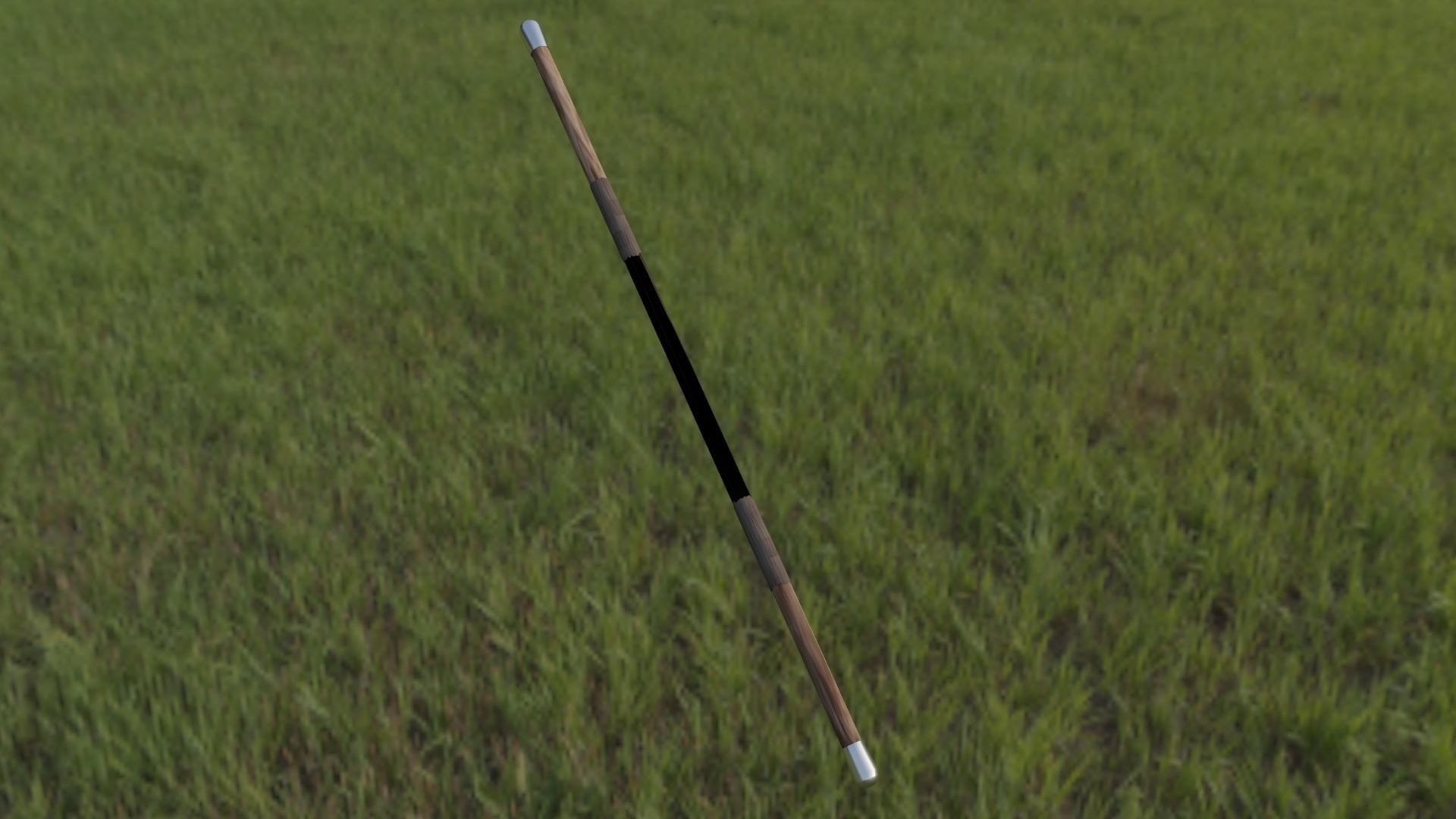 3D model Quarterstaff stick in field VR / AR / lowpoly CGTrader
