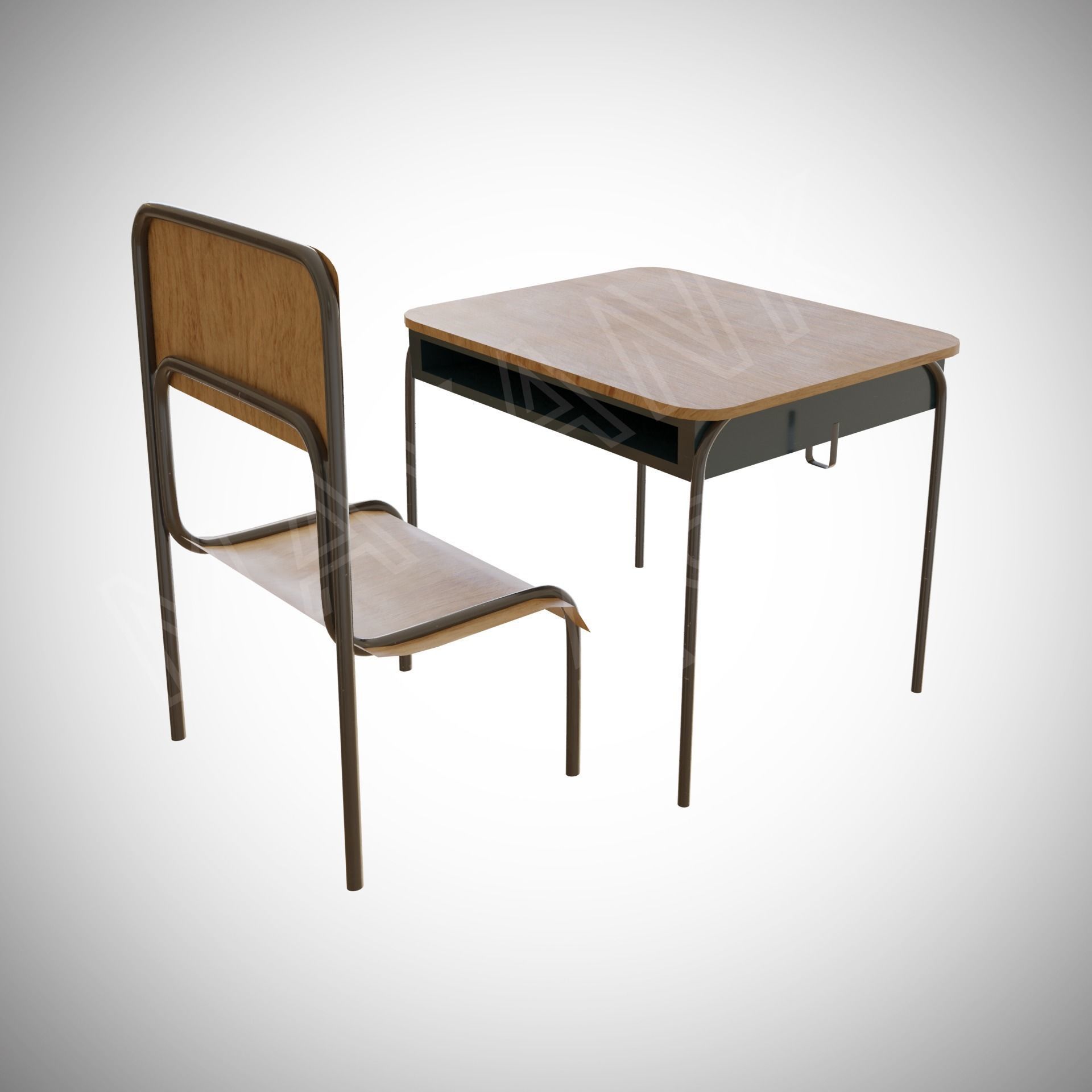 Japanese School Chair And Desk