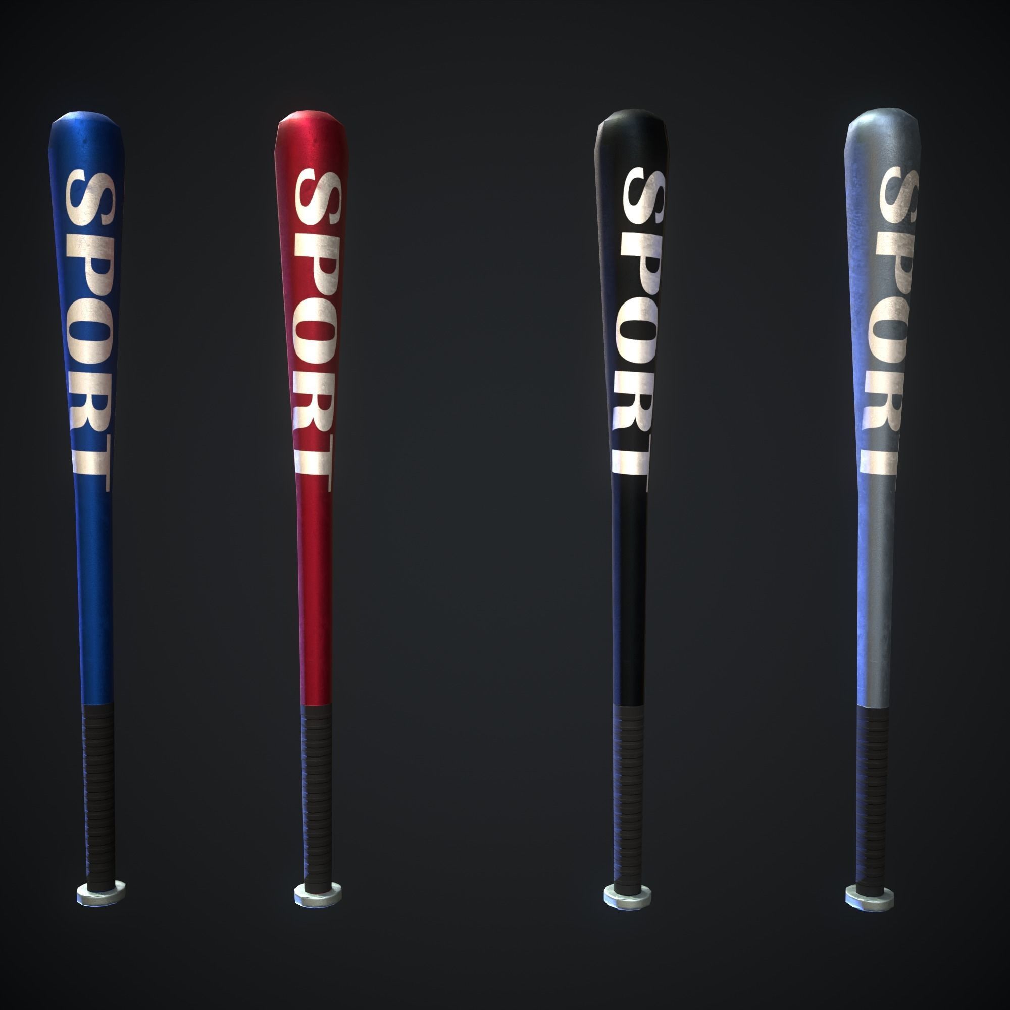 3D model Metal baseball bat VR / AR / lowpoly CGTrader