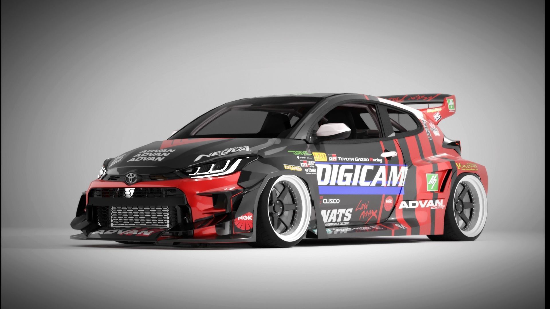 3D model 2021 Toyota GR Yaris Rocket Bunny ADVAN VR / AR / lowpoly CGTrader