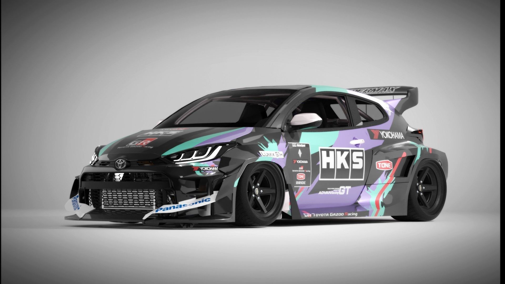 3D model 2021 Toyota GR Yaris Rocket Bunny HKS VR / AR / lowpoly CGTrader