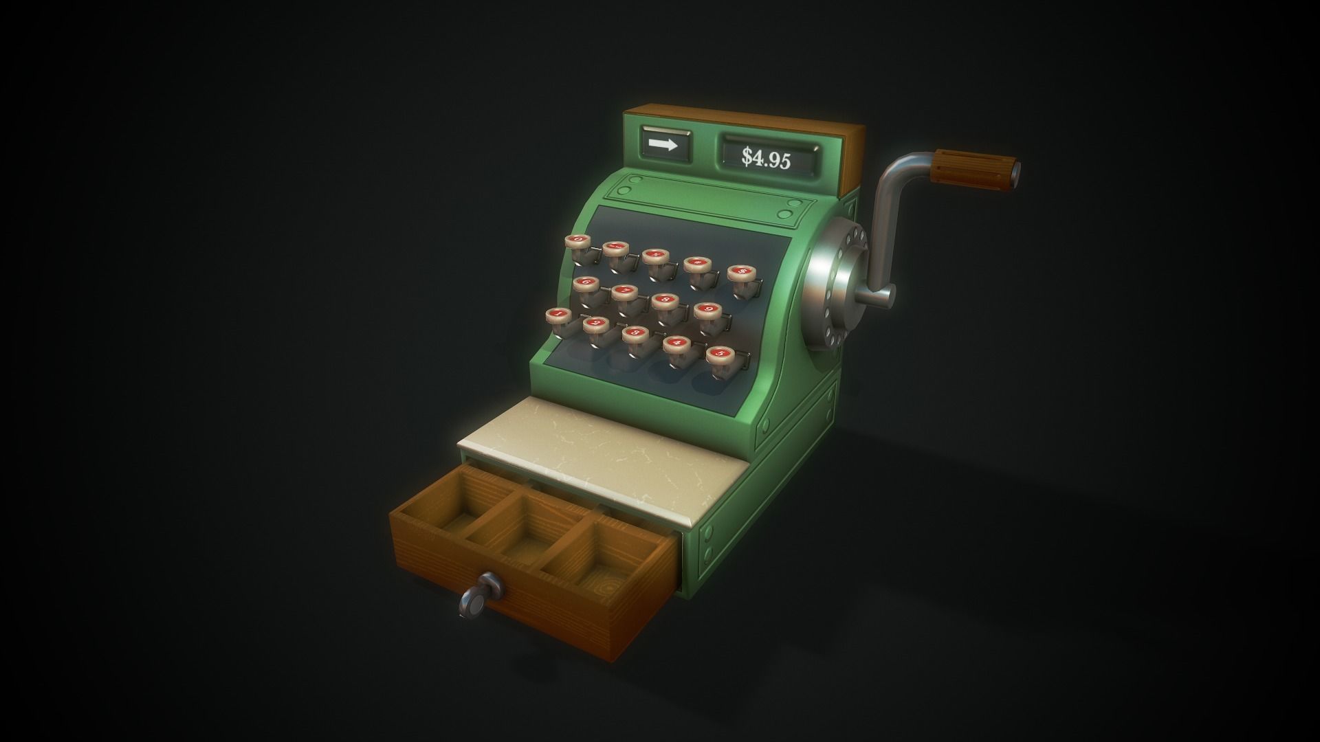 3D model Stylized Cash Register Tutorial Included