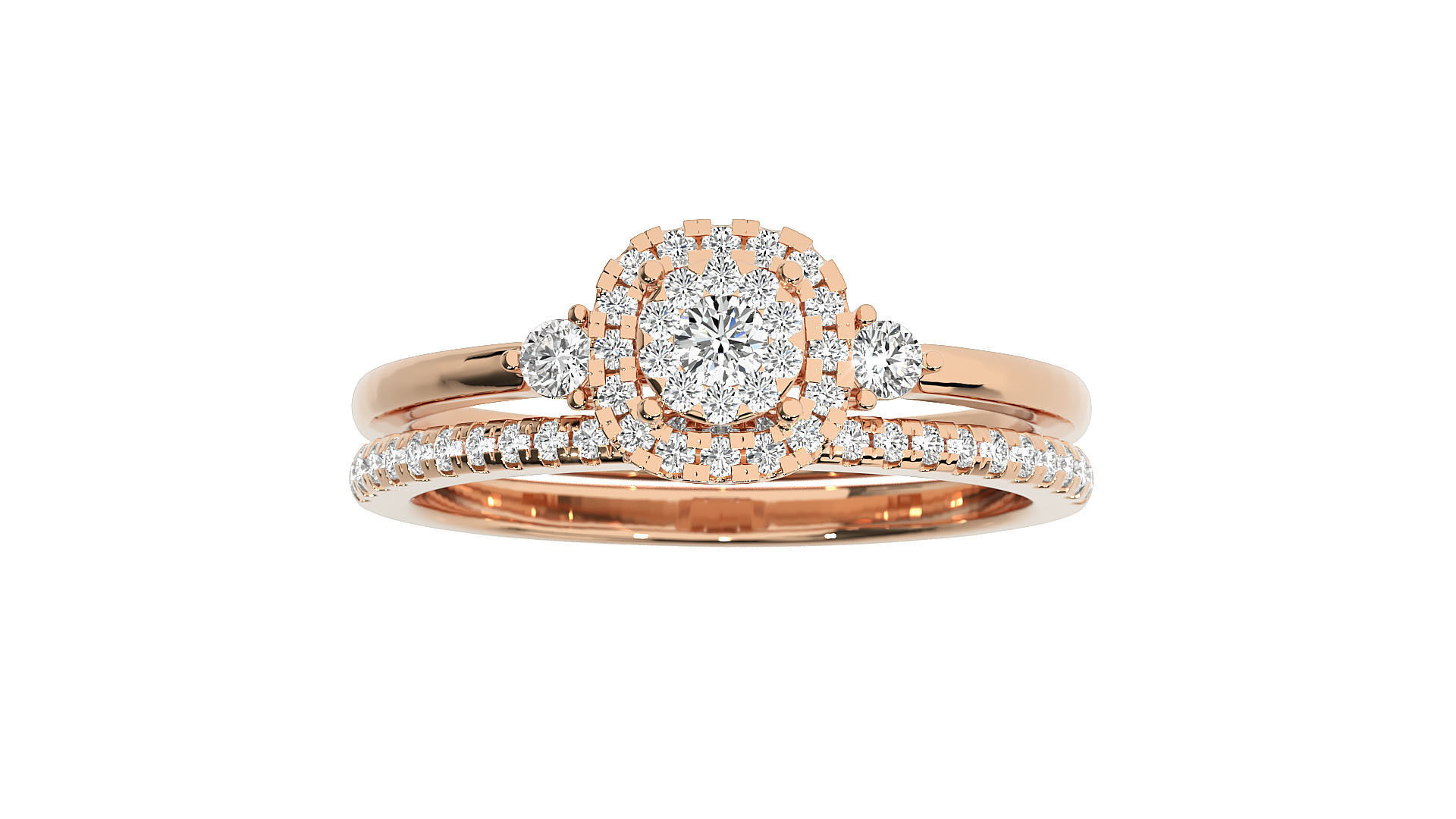 Women solitaire ring 3dm stl render detail
