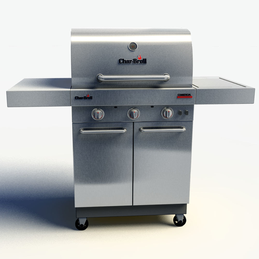 CharBroil Commercial 3 Burners grill 3D model CGTrader