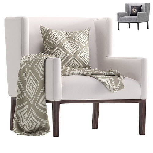 Coco Republic Hampshire Occasional Chair 3D model CGTrader