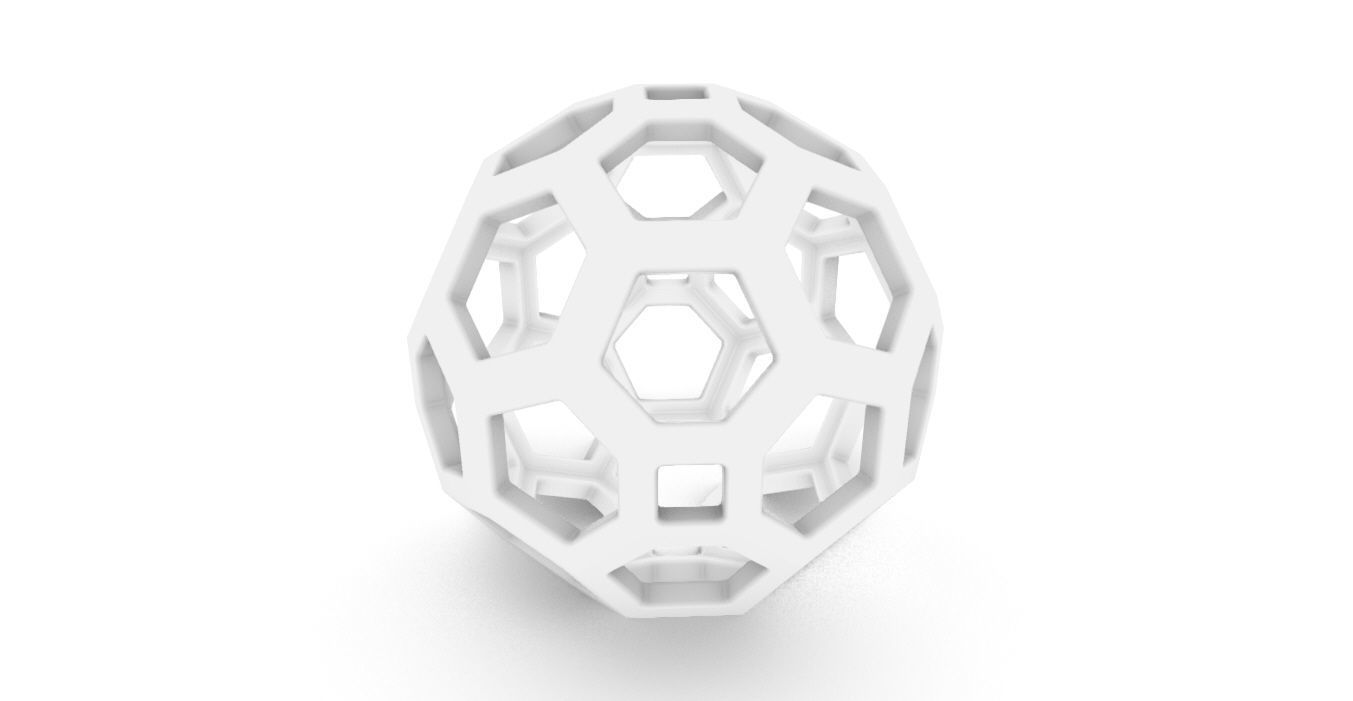 Wireframe Sphere Polyhedron Hexagon Solid 3D model 3D printable CGTrader