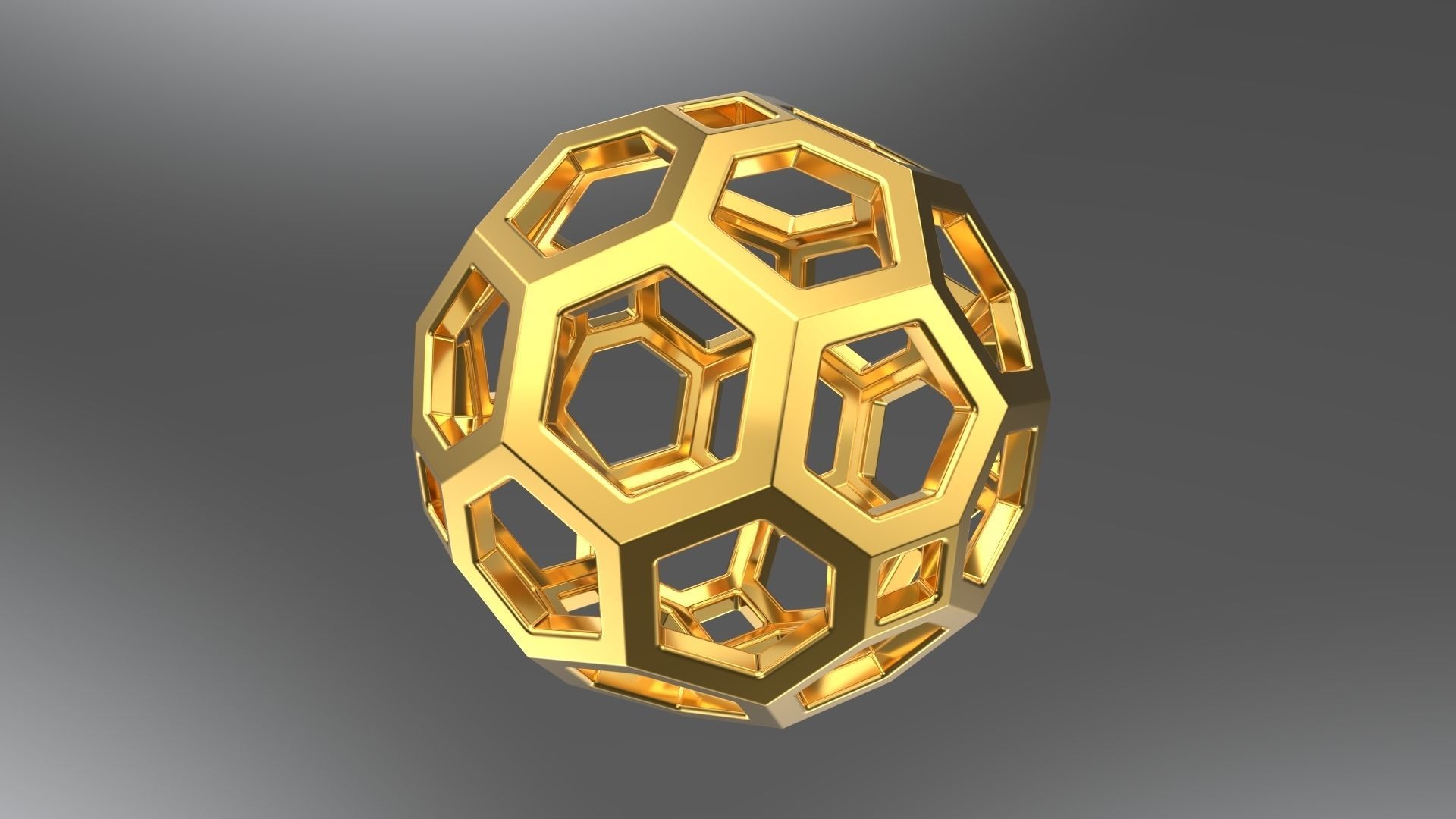 Wireframe Sphere Polyhedron Hexagon Solid 3D model 3D printable CGTrader