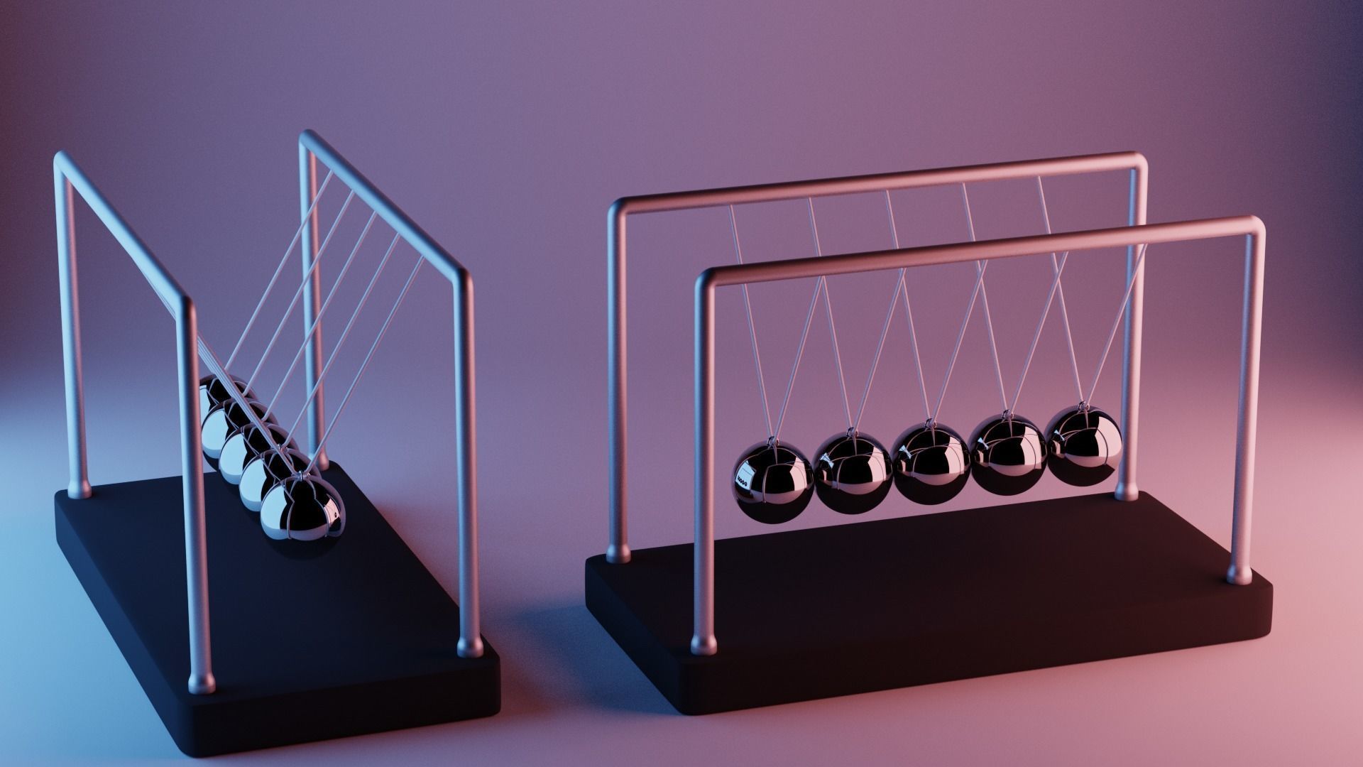 3D model Newton pendulum CGTrader