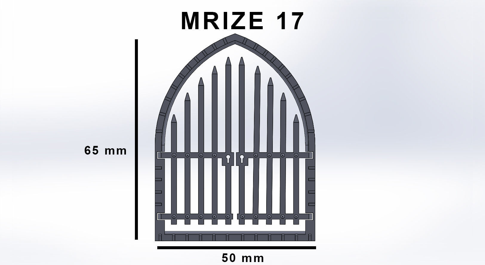 Bars Gothic doors set 3D model 3D printable | CGTrader