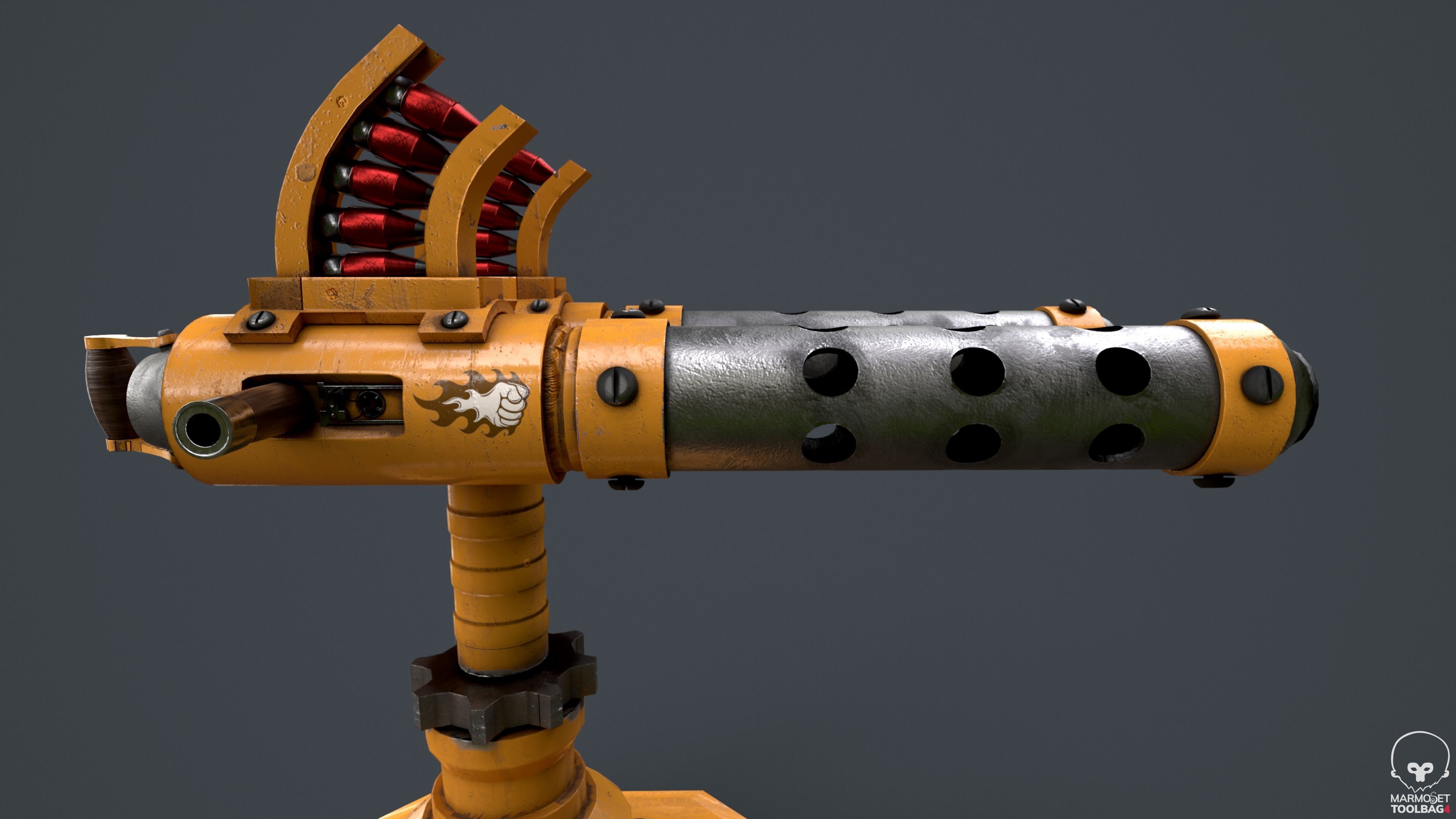 Machine gun turret free VR / AR / lowpoly 3D model CGTrader