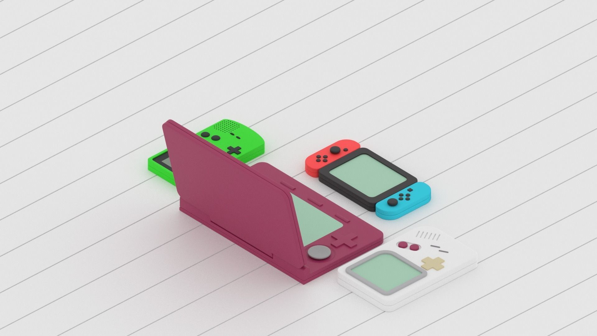 3D model Nintendo Game Consoles Collection VR / AR / lowpoly CGTrader