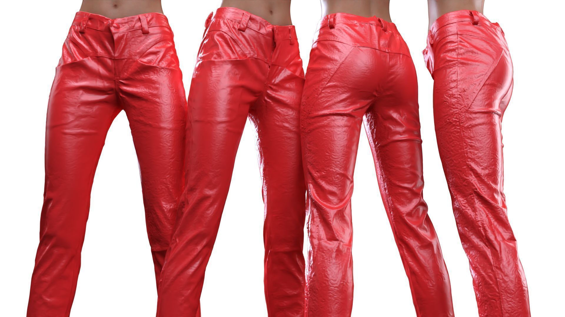 Shiny Vinyl Decoration Pants 3D model CGTrader