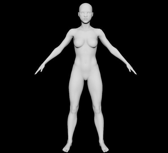 Base Mesh Asian Female 3D model 3D model