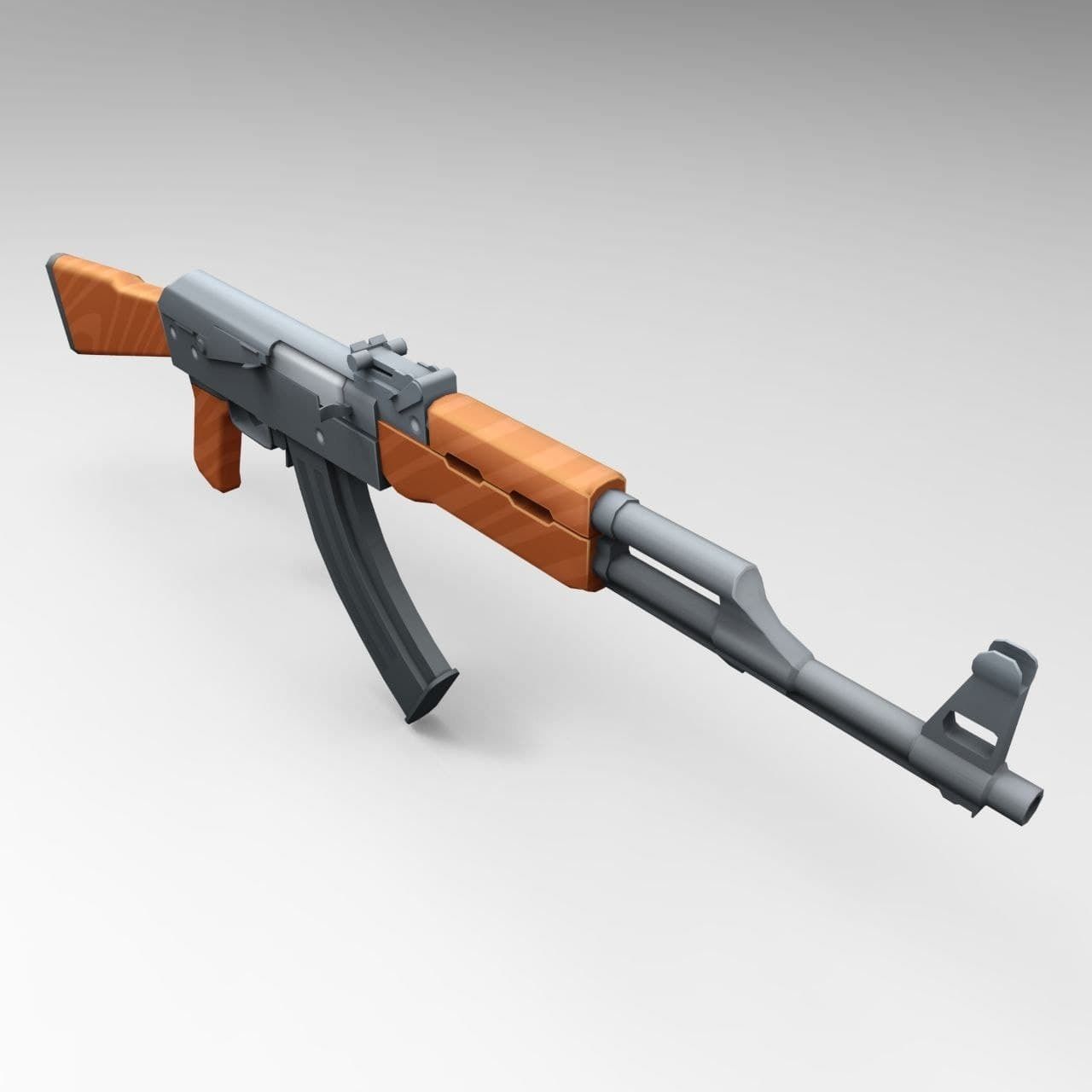3D model AK 47 Low Poly Mobile Game Ready model VR / AR / low-poly ...