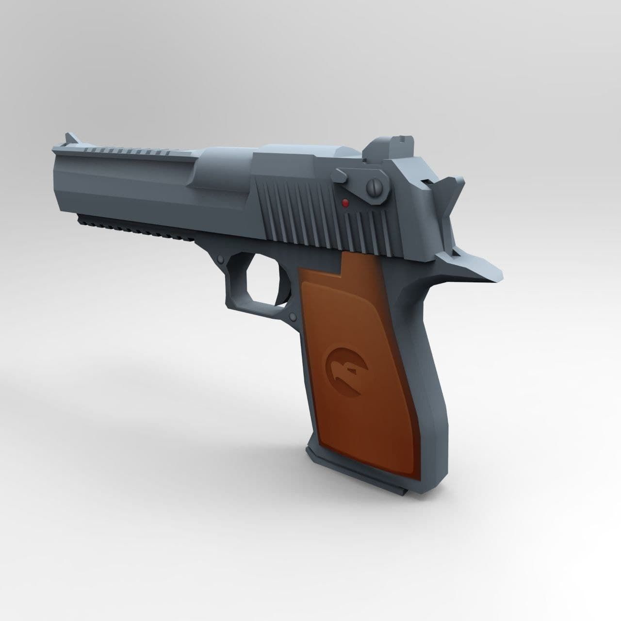 3D model Desert Eagle Low Poly Mobile Game Ready model VR / AR / low ...
