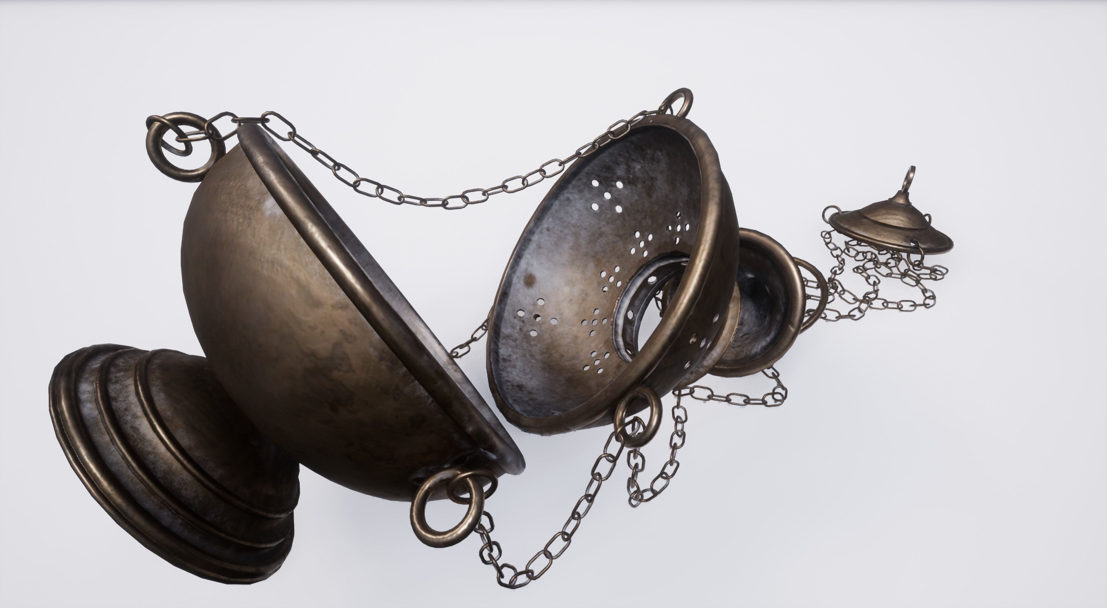 3D model Christian regalia Incense burner Bible Priest hat VR / AR