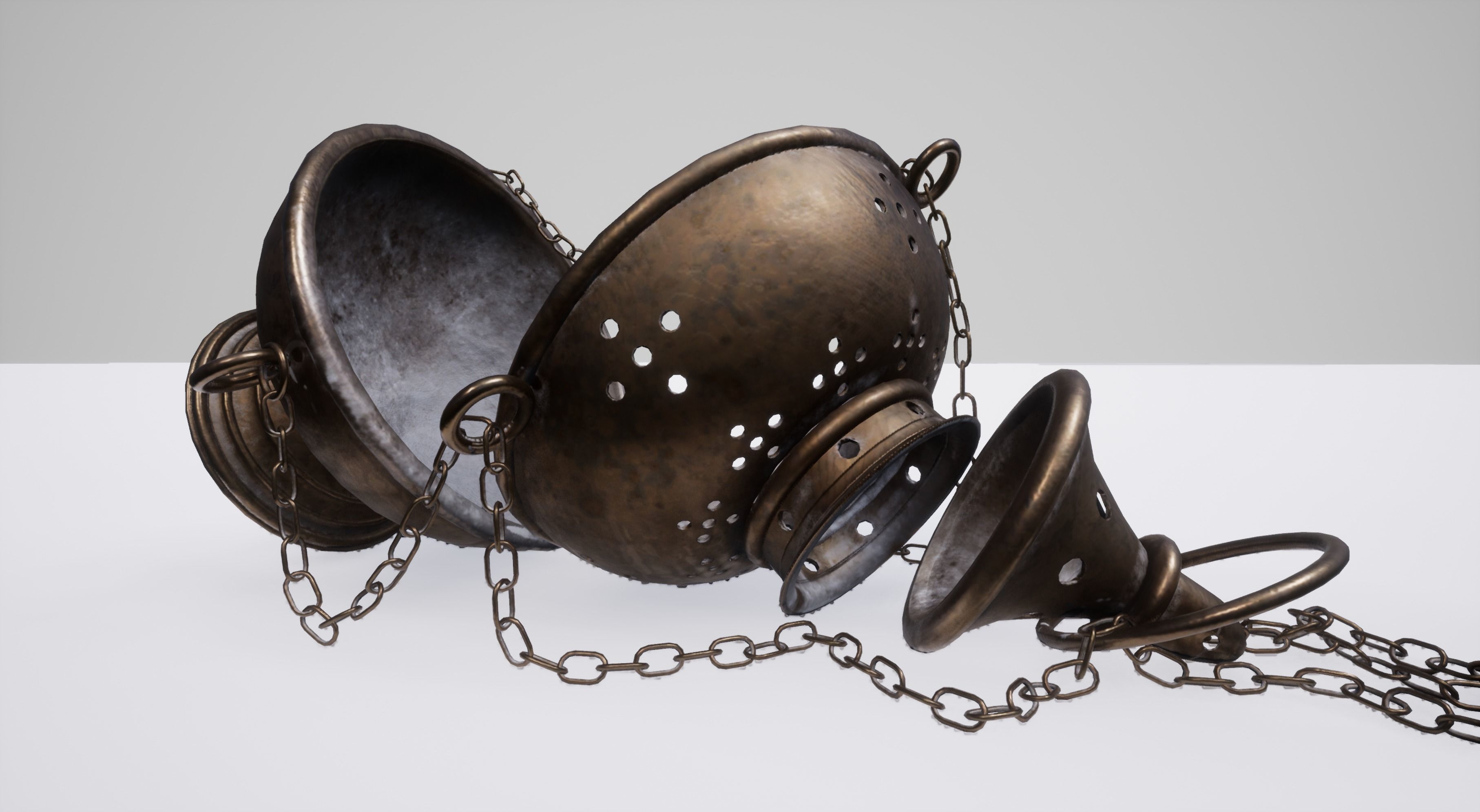 3D model Christian regalia Incense burner Bible Priest hat VR / AR