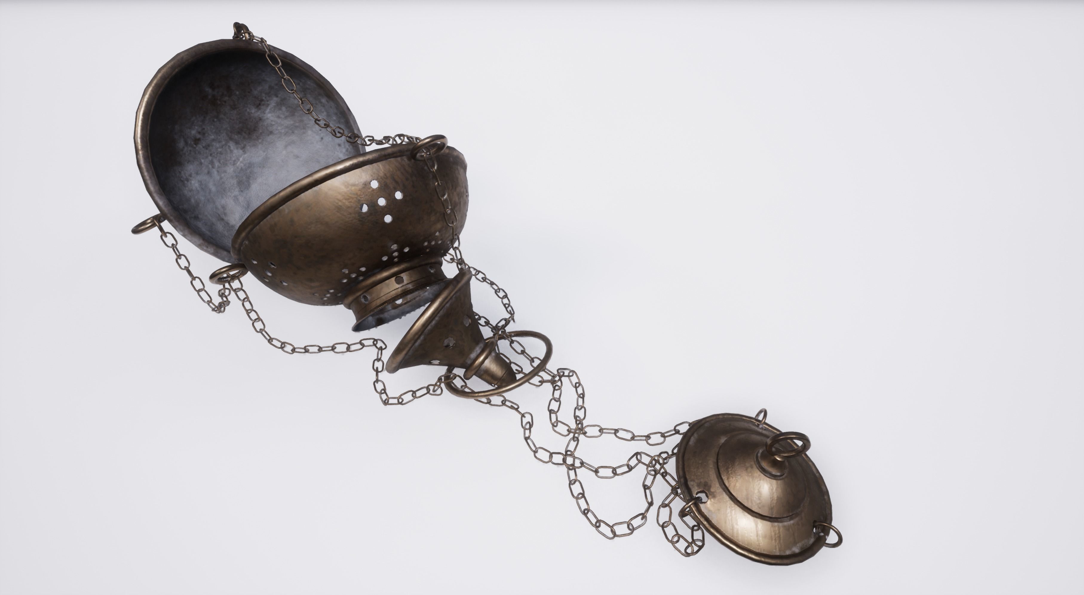 3D model Christian regalia Incense burner Bible Priest hat VR / AR