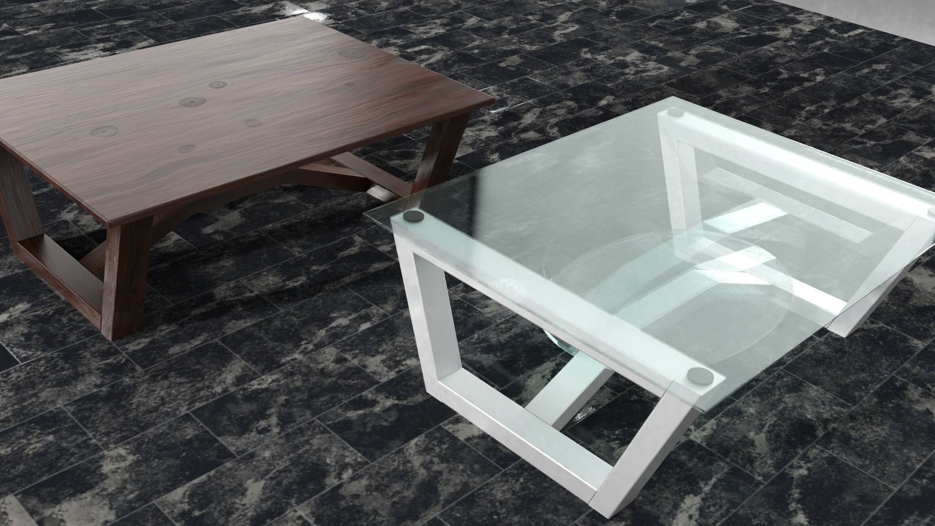 modern simple sitting room tables 3D | CGTrader