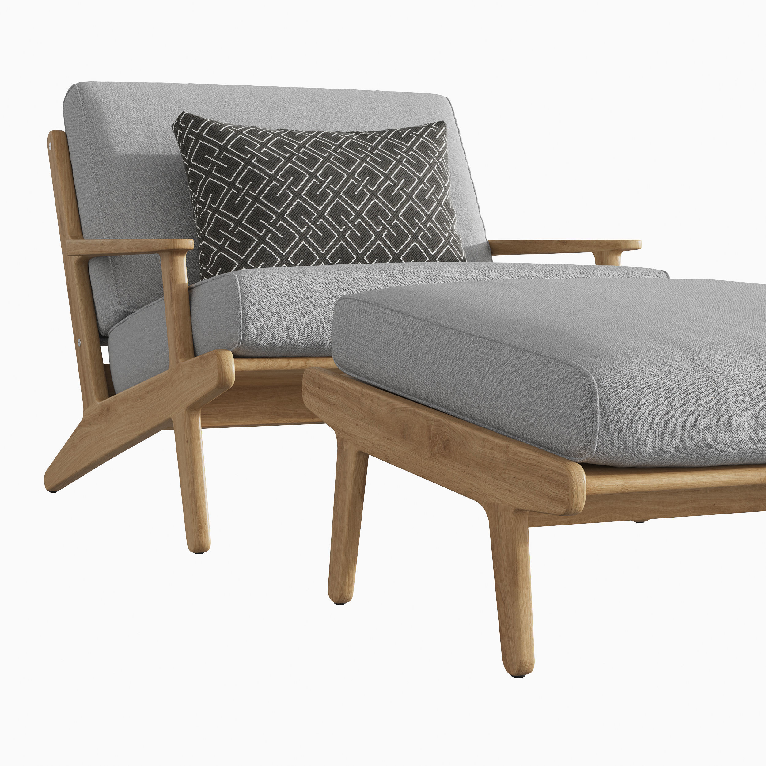 Gloster BAY LOUNGE CHAIR and OTTOMAN 3D model CGTrader