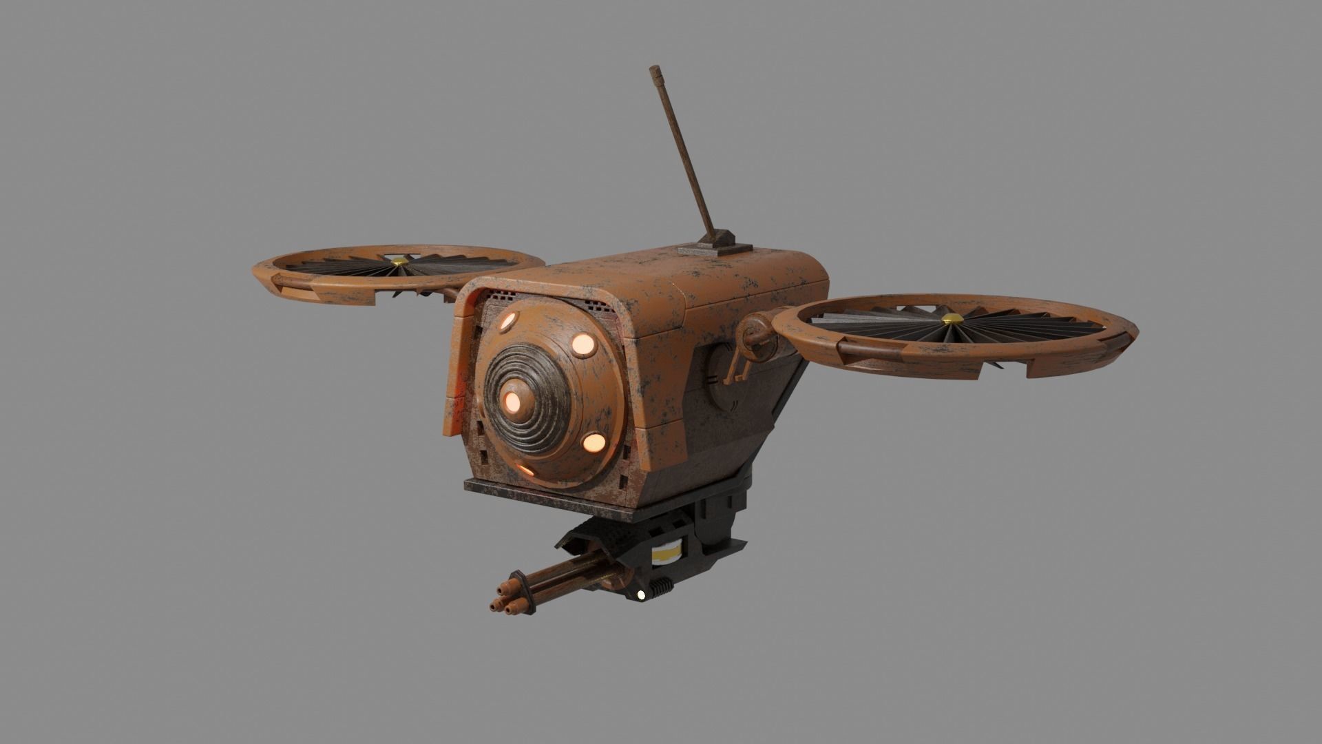 3D model Scifi rust drone VR / AR / lowpoly CGTrader