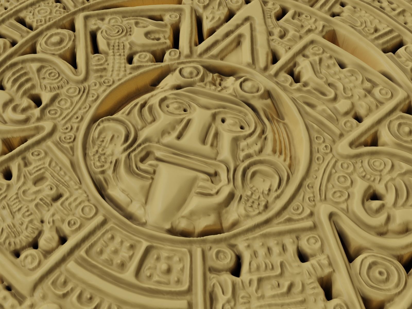 Piedra Del Sol - Aztec Sun Stone 3D model 3D printable | CGTrader