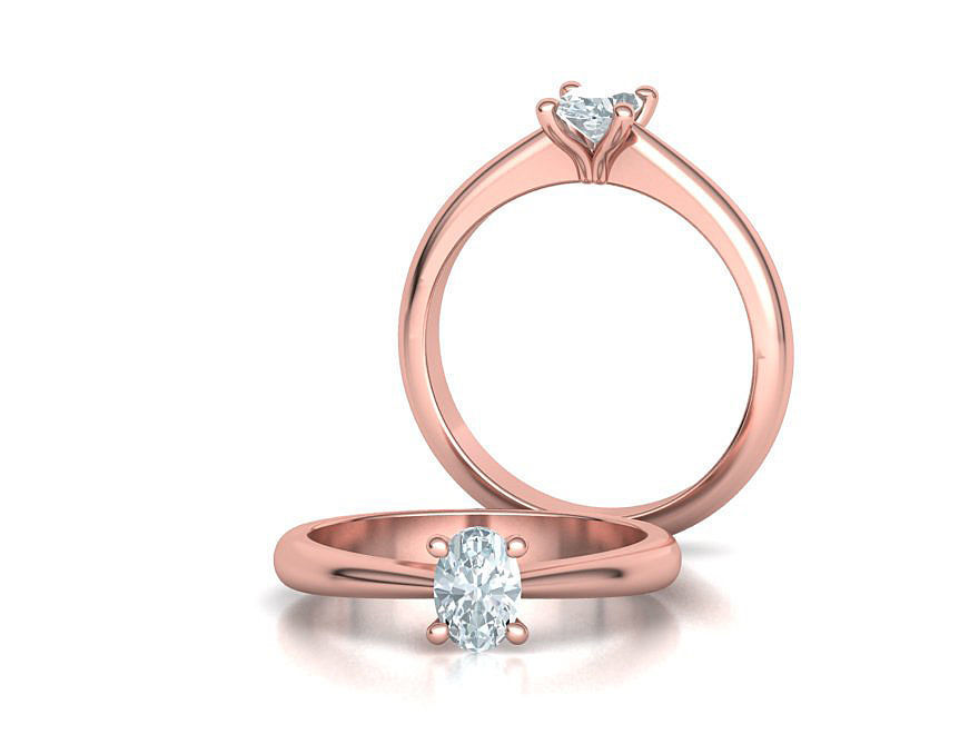 Oval Stone Half Carat Solitaire Ring printable 3dmodel 3D model 3D ...