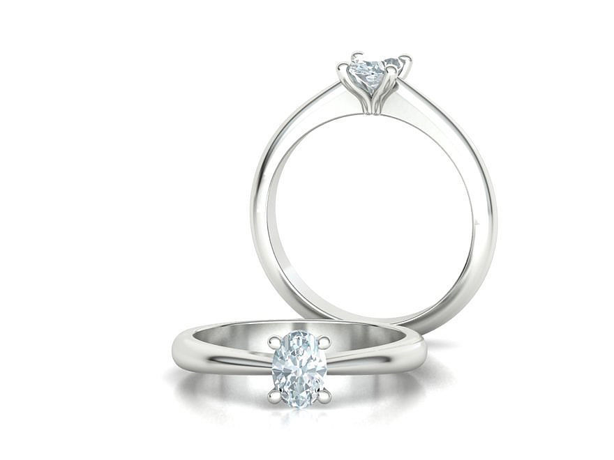 Oval Stone Half Carat Solitaire Ring printable 3dmodel 3D model 3D ...