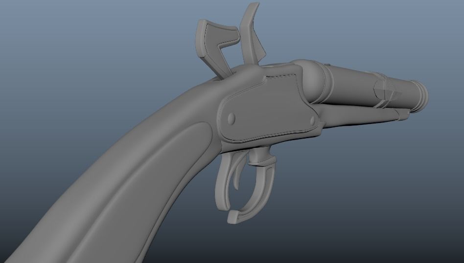 A Flintlock Pistol free 3D model | CGTrader