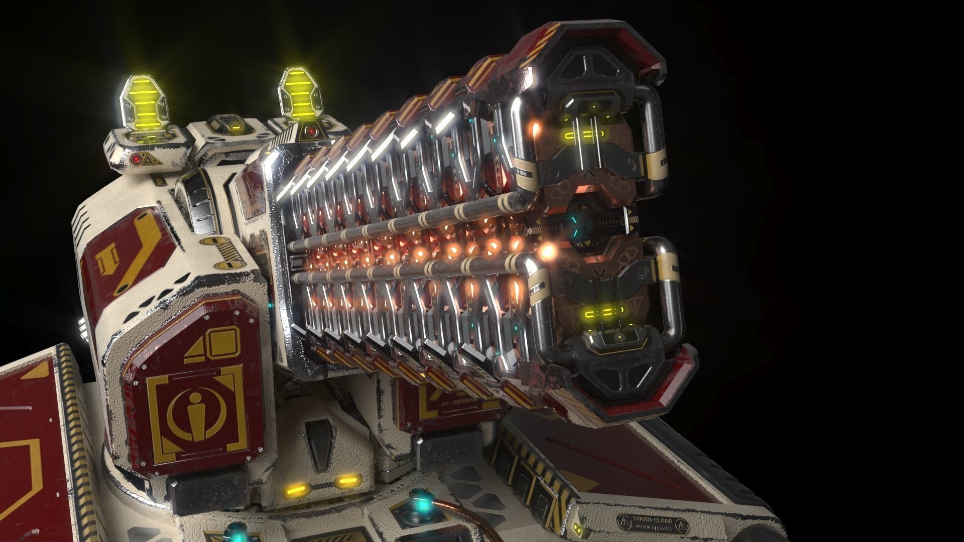 Imperial Medium Railgun 3D model animated CGTrader
