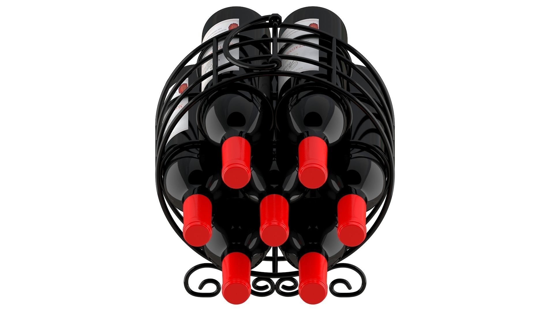 Circular Wine Rack Wine Bottles 3D model | CGTrader