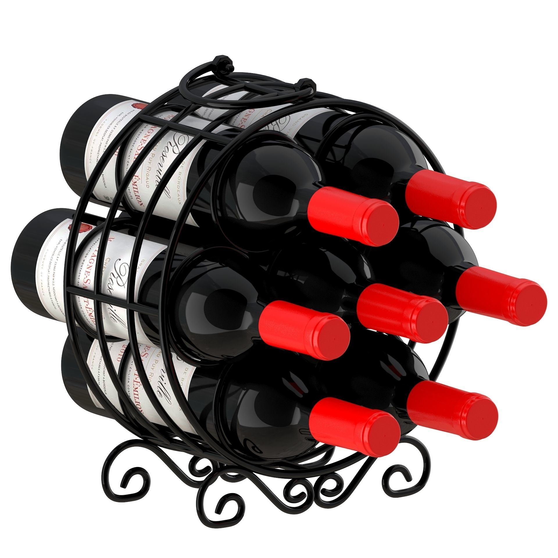 Circular Wine Rack Wine Bottles 3D model CGTrader