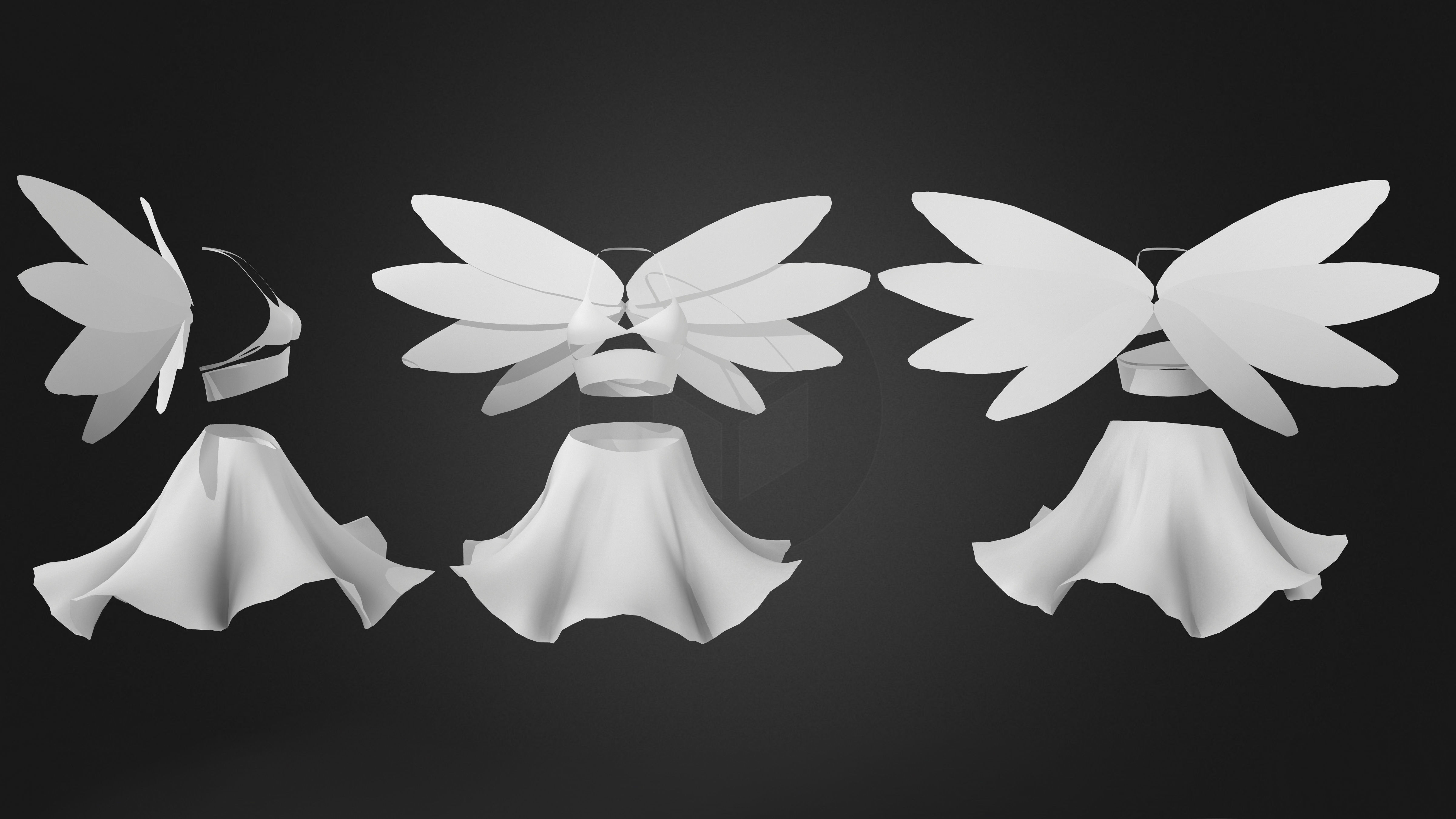 3D model Butterfly Dress VR / AR / lowpoly CGTrader