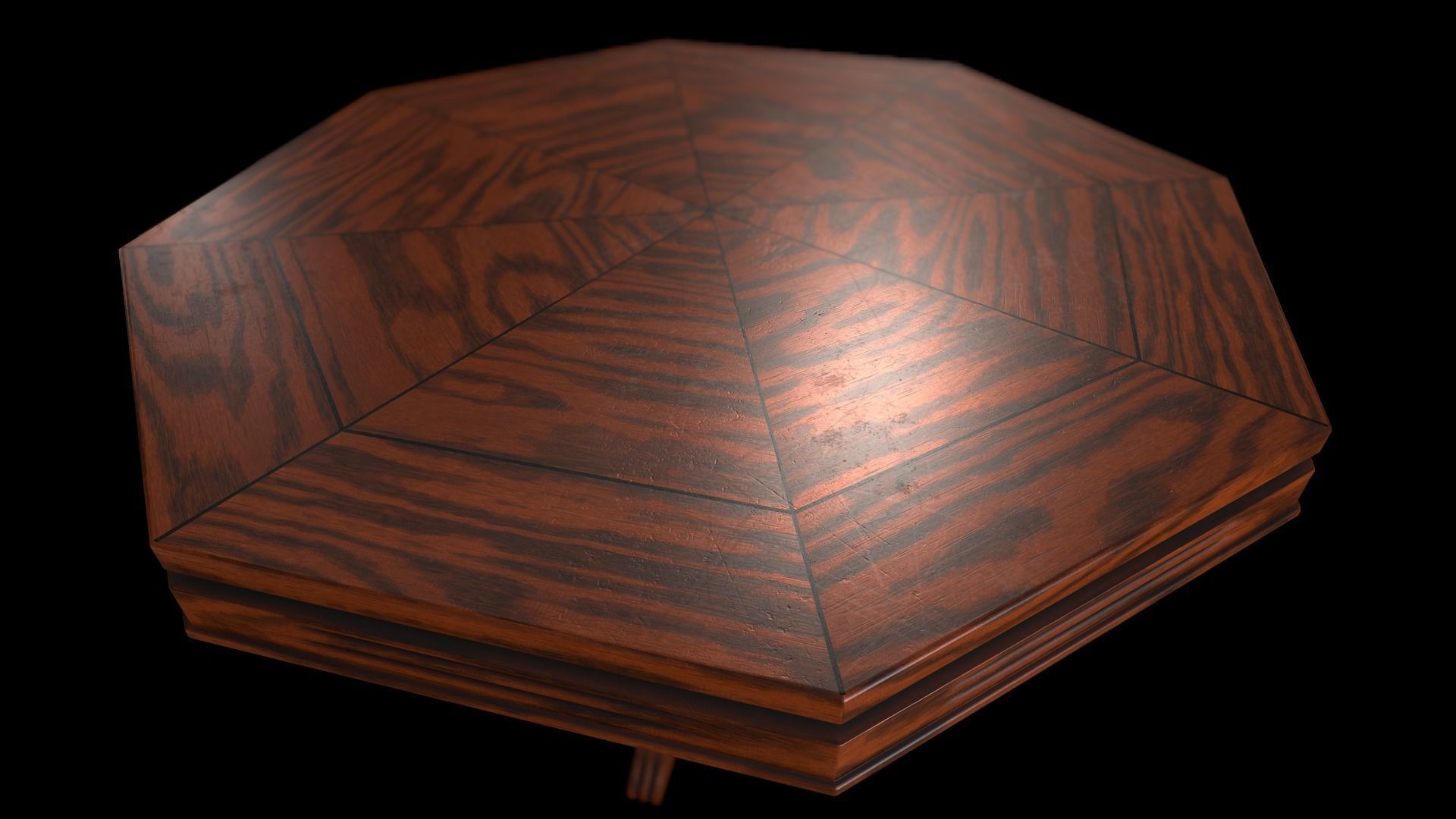 3D model Octagonal wooden table for board games VR / AR / lowpoly