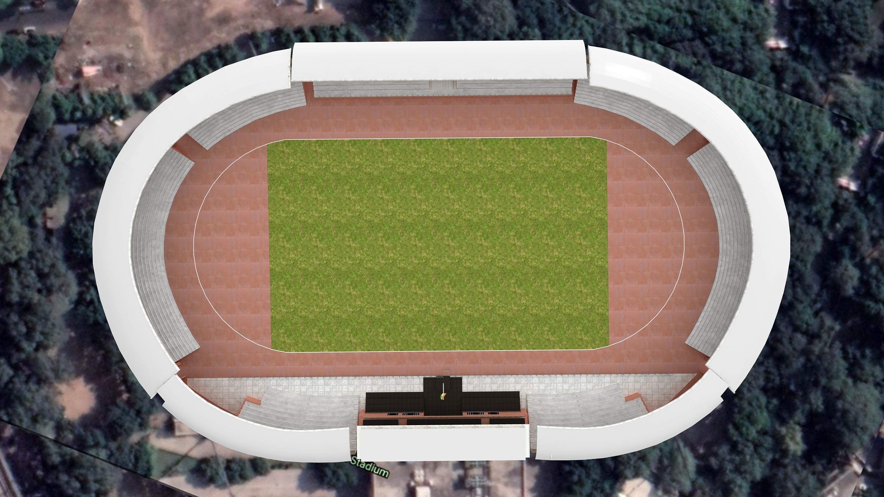 3D model Chhatrasal Stadium Delhi 3D Model VR / AR / lowpoly CGTrader