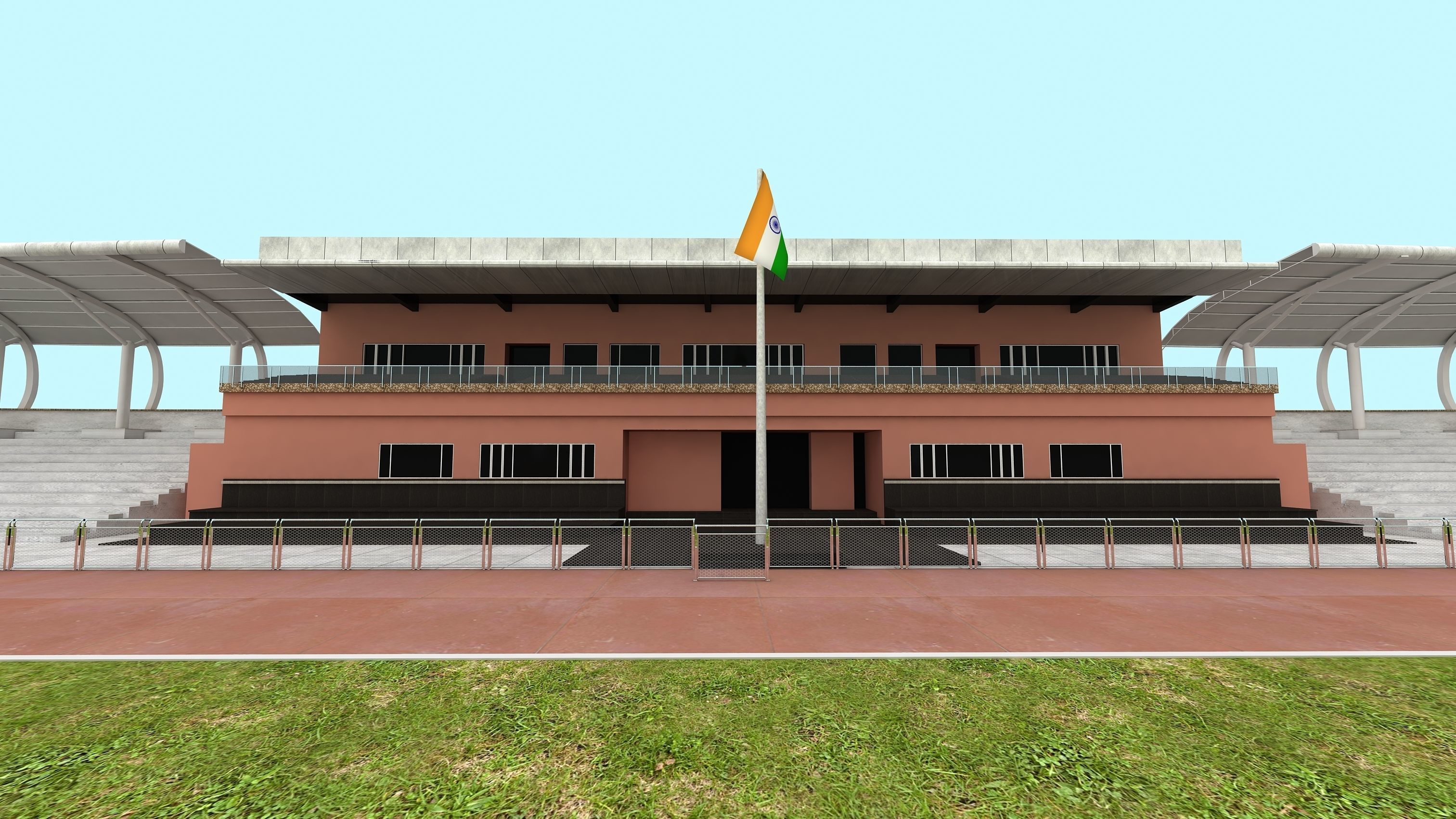 3D model Chhatrasal Stadium Delhi 3D Model VR / AR / lowpoly CGTrader