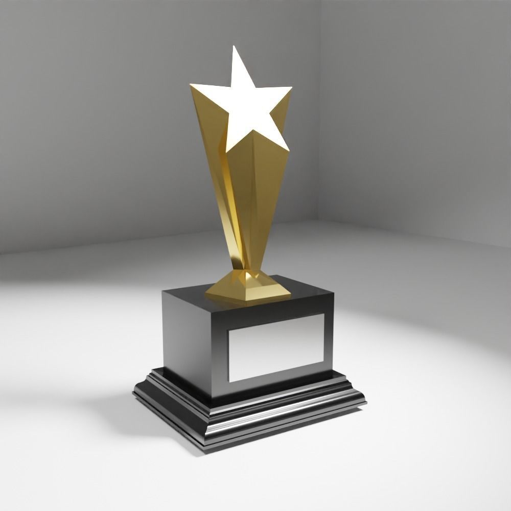 native 3D model Basic Star Award Trophy CGTrader