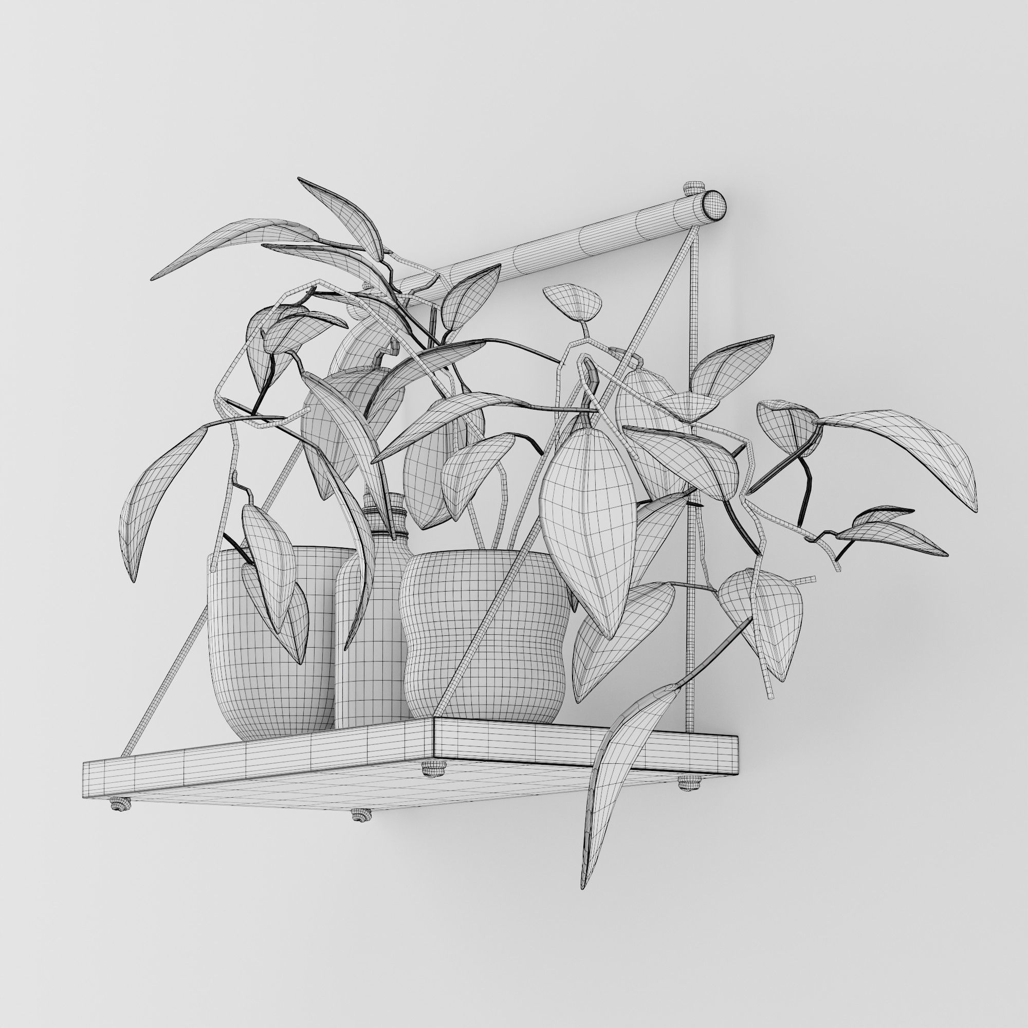 Asher Rope Hanging Wall Shelf 3D model CGTrader